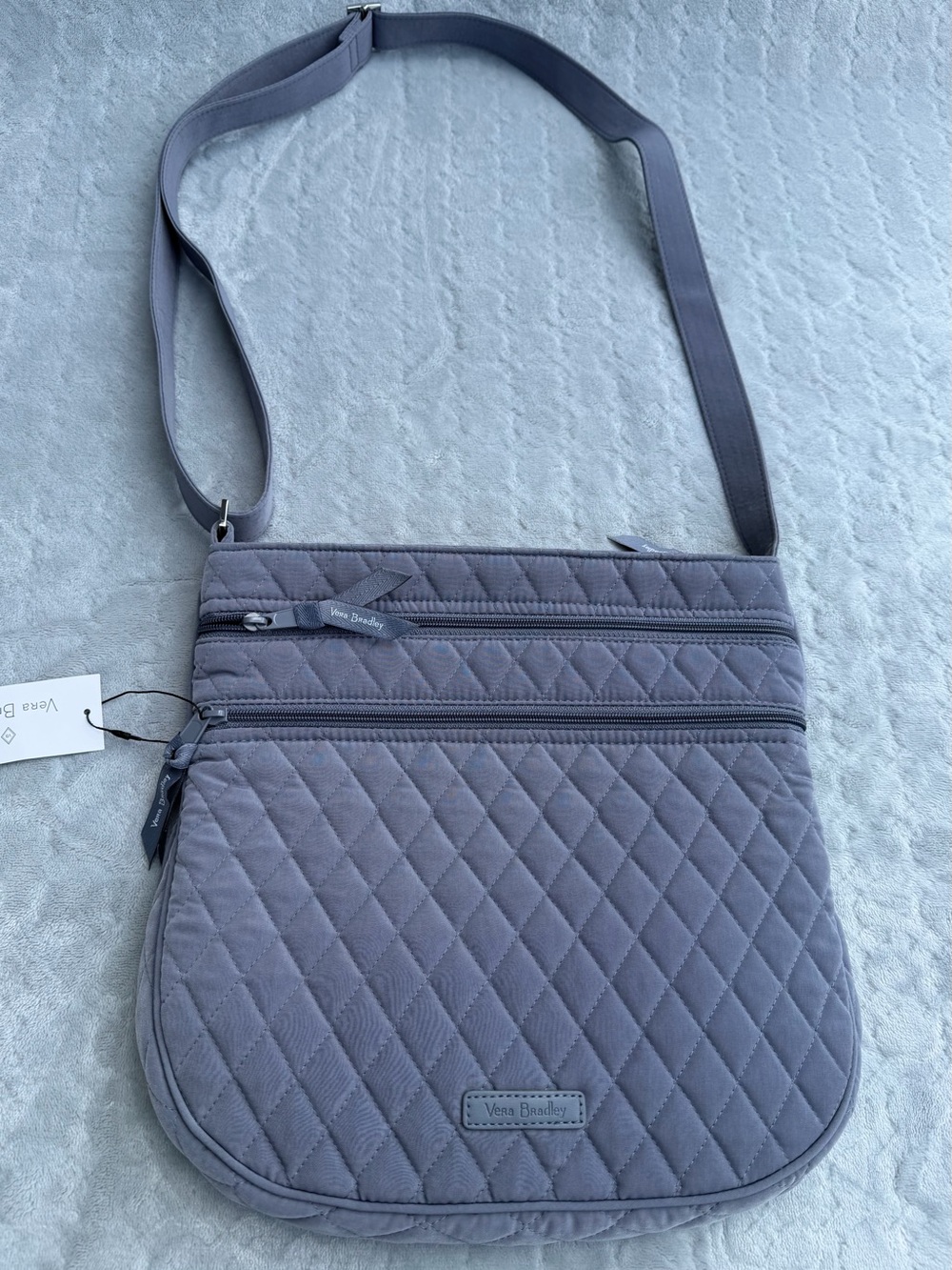 Vera Bradley Quilted Microfiber Crossbody in Carbon Grey